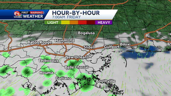 New Orleans weather forecast will it rain tomorrow high temp