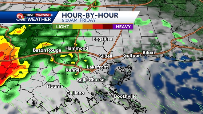 New Orleans Louisiana weather forecast high temp rain chances