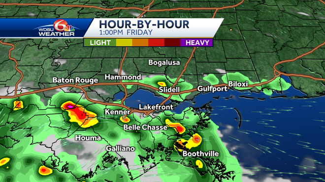 New Orleans forecast storms weekend heat
