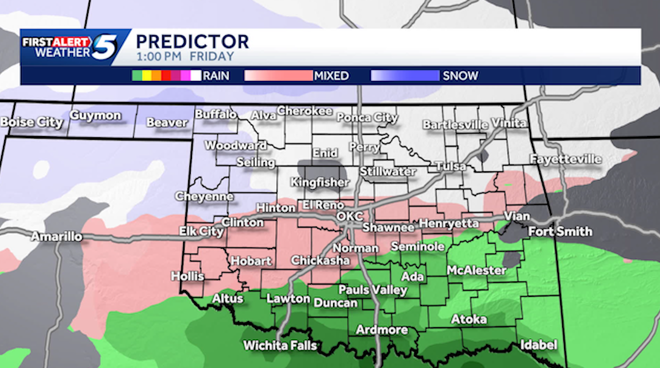 Oklahoma enero tormenta invernal y amenaza de nieve