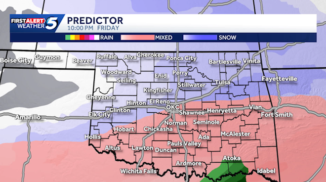 Oklahoma enero tormenta invernal y amenaza de nieve