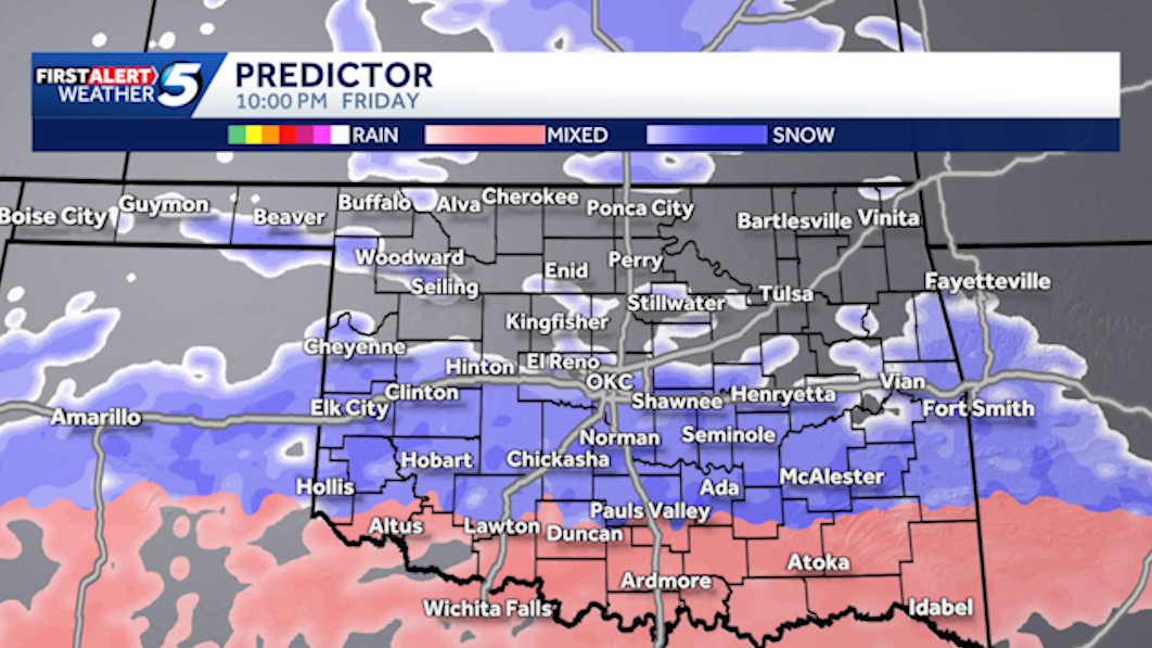 Hour-by-hour forecast: When will snow and ice move into Oklahoma during the winter storm?