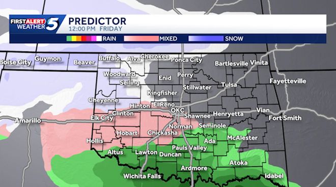 Oklahoma enero tormenta invernal y amenaza de nieve