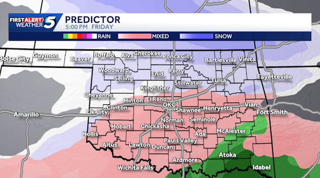 Oklahoma enero tormenta invernal y amenaza de nieve