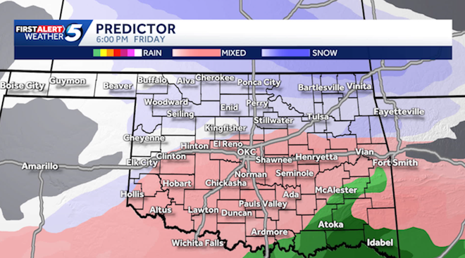 Oklahoma enero tormenta invernal y amenaza de nieve
