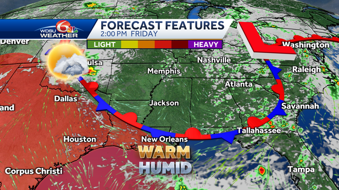 New Orleans forecast storms weekend heat