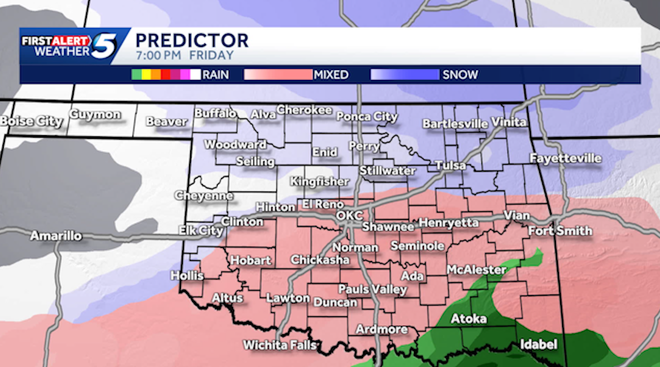 Oklahoma enero tormenta invernal y amenaza de nieve