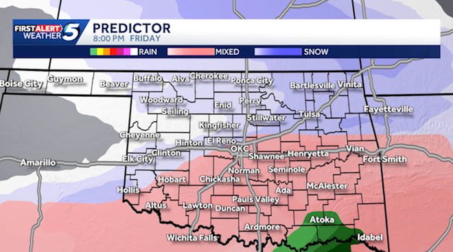Oklahoma enero tormenta invernal y amenaza de nieve