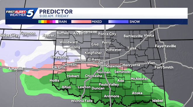Oklahoma enero tormenta invernal y amenaza de nieve