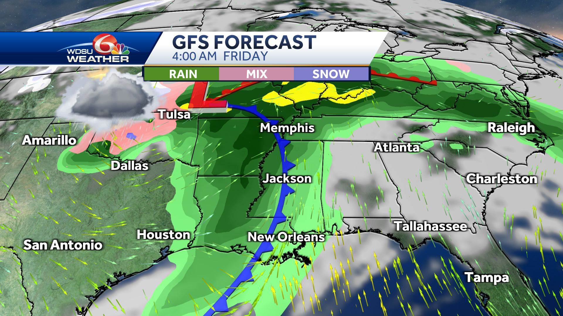 New Orleans Record Heat Severe Storms Forecast