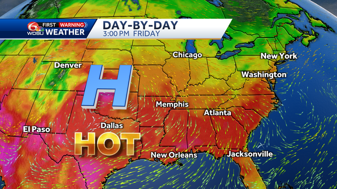 New Orleans weather forecast high temps heat wave heat advisory