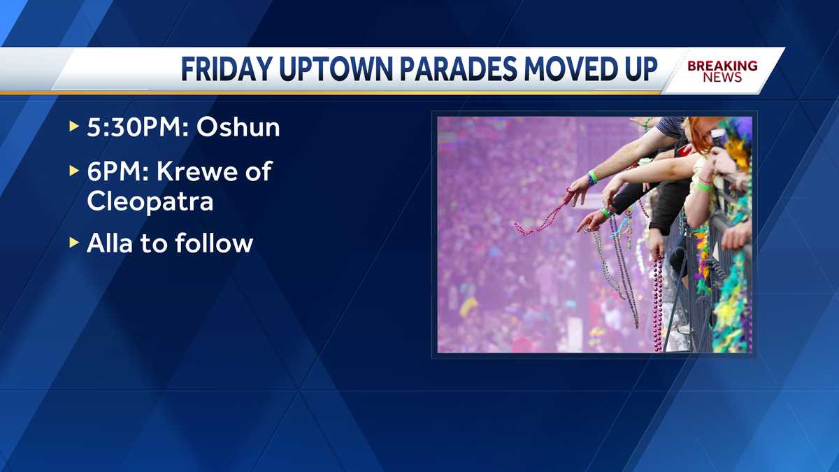 New Orleans Mardi Gras parade changes announced for Friday