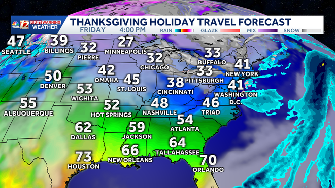 North Carolina travel forecast for the Thanksgiving holiday