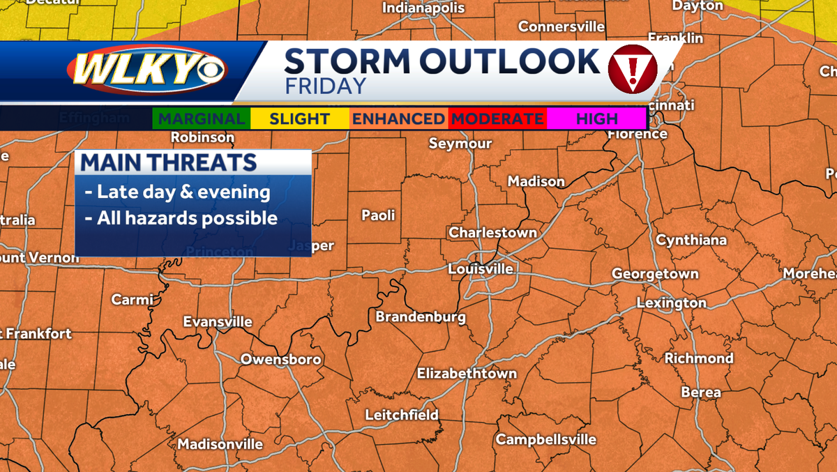 Severe Alert Day on Friday: Large hail, strong tornadoes possible