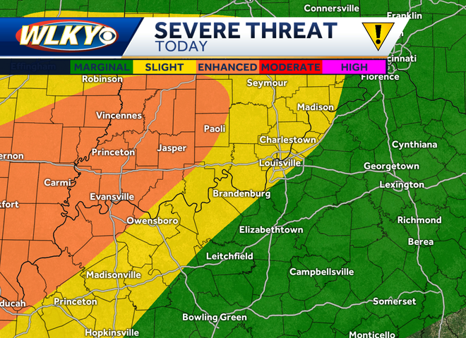 Louisville weekend weather: Rain continues, some severe threats