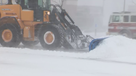 Heavy equipment clearing snow. Jan. 29, 2022