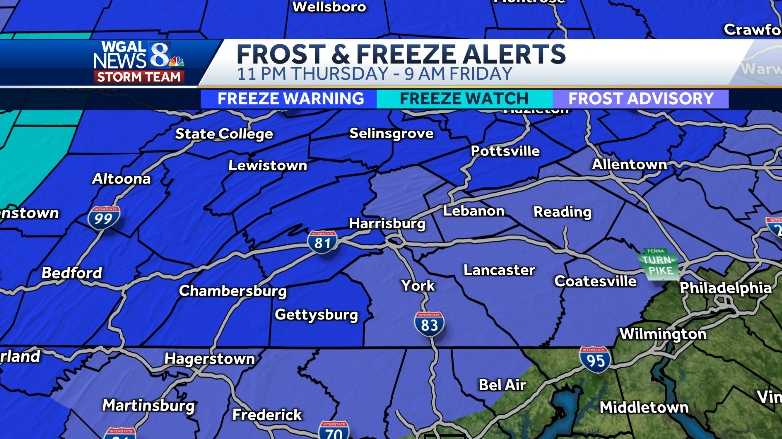 GETTING CHILLY | Freeze warning and frost advisory