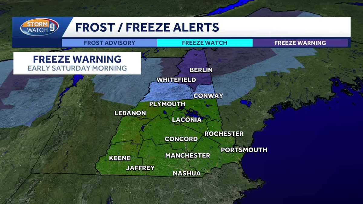Chilly mornings expected this weekend in New Hampshire; very dry stretch to continue