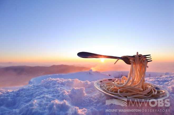 pasta is freezing on mount washington