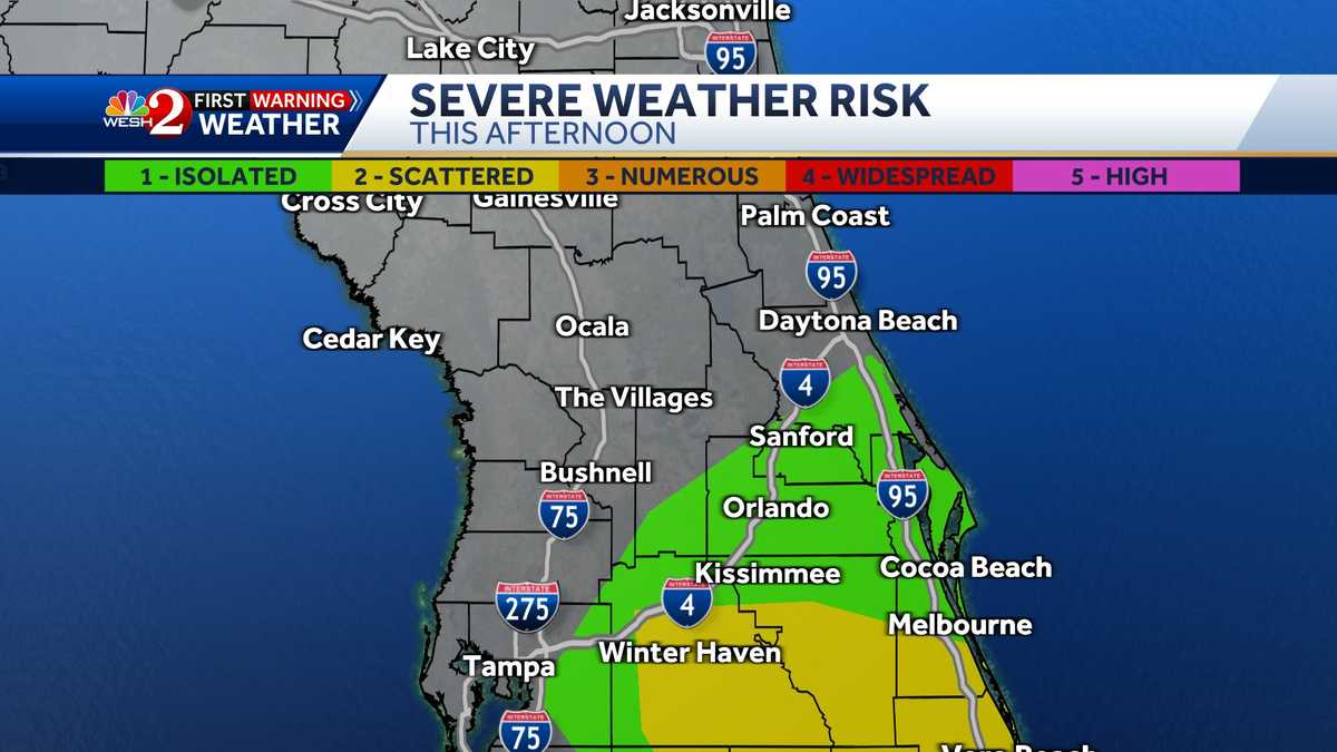 Strong storms fire up in Florida as cold front moves north