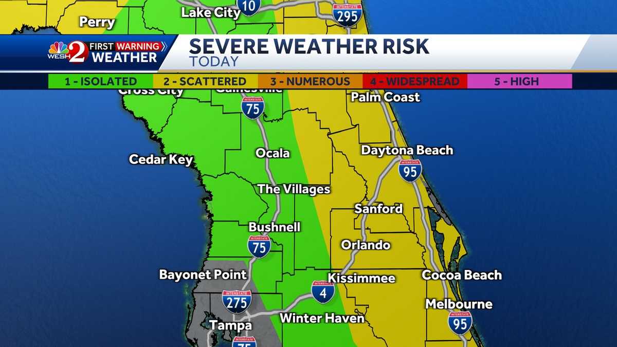 Storms in Central Florida bring strong wind, heavy rain