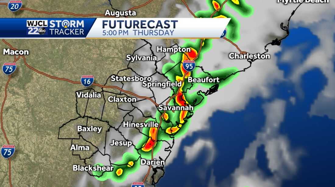 Rain and storms Thursday afternoon with severe storms possible - WJCL