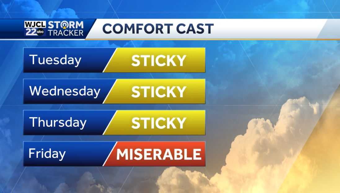 Summer heat and humidity in the forecast through the weekend - WJCL
