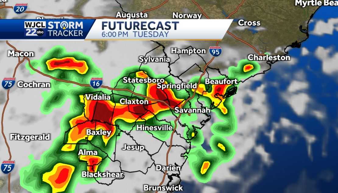 Very hot with feels like near 110˚ and PM severe storms possible - WJCL