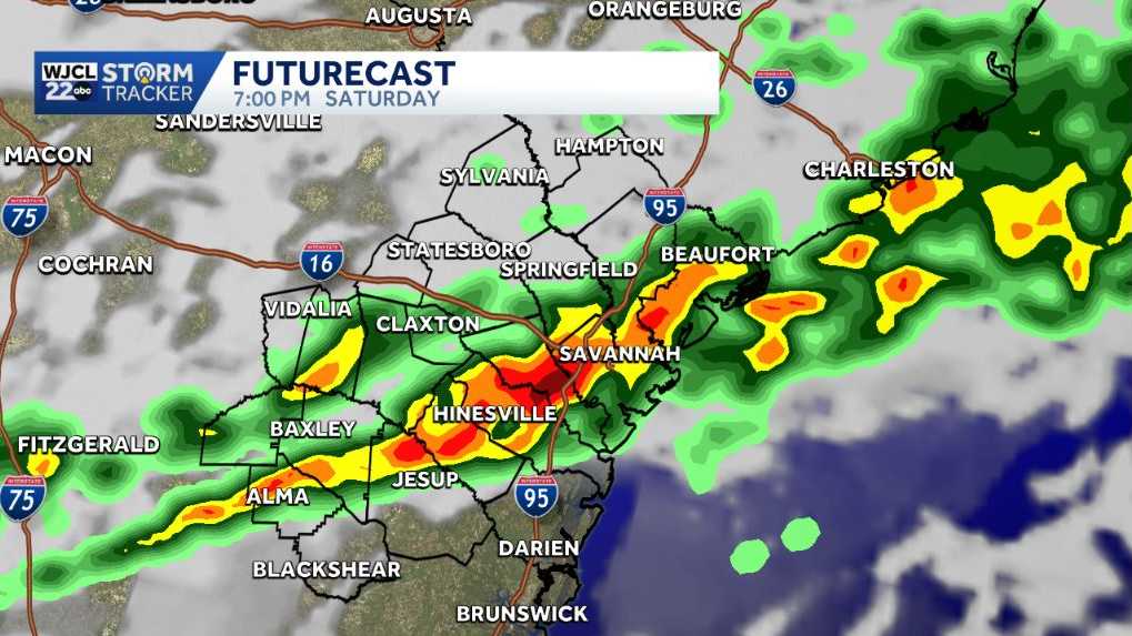 Wet weather for the Savannah area on Saturday
