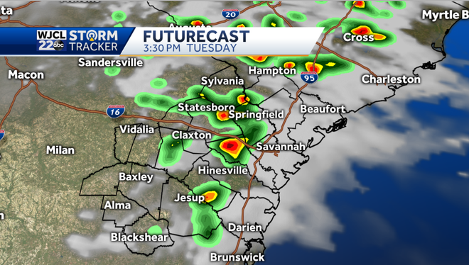 Not as hot today with showers and storms after 1 pm