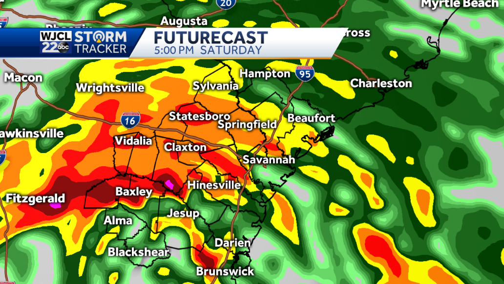Tropical system will bring heavy rain and gusty winds on Saturday - WJCL
