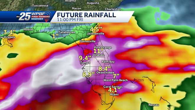 Scattered rain and localized flooding in South Florida Friday