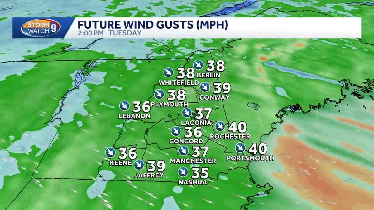 Wind advisory in effect for parts of New Hampshire; gusts topping 40 mph possible