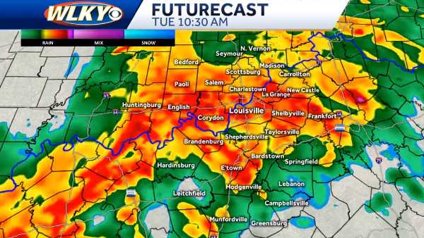 Flood Watch: Heavy rain hits Louisville region in rounds