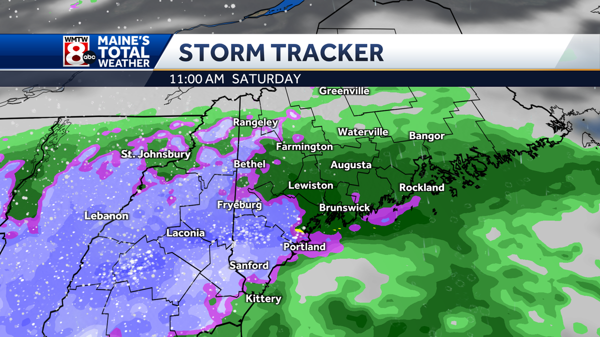 More snow and rain headed to Maine Saturday