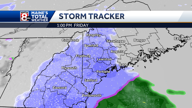 Snow in Maine's forecast for Friday afternoon