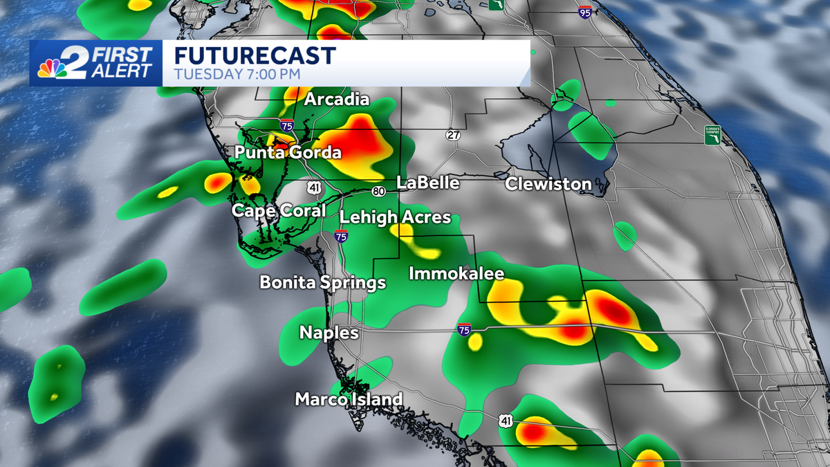 Sunshine and scattered storms in SWFL Tuesday