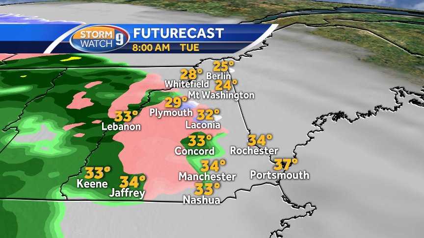 Wintry mix to rain to start Tuesday morning