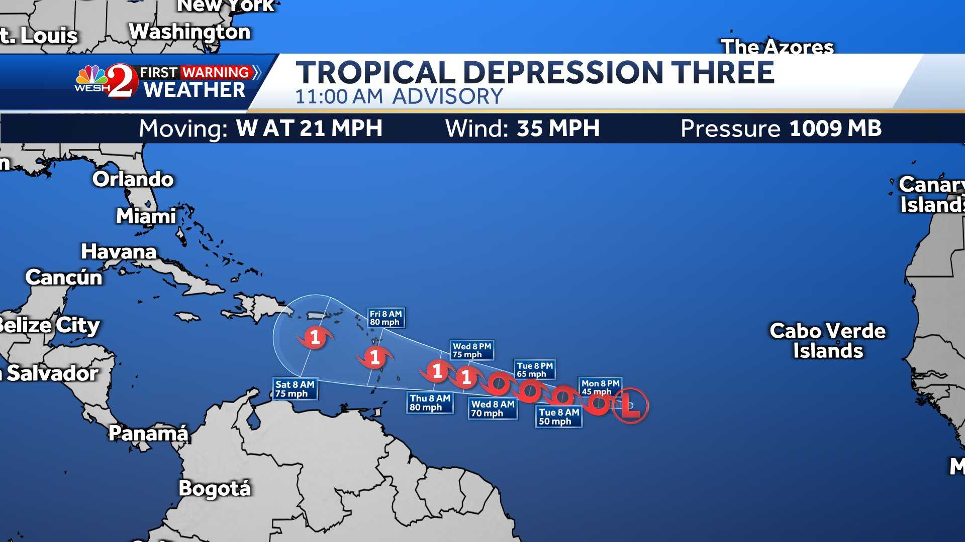 Tropical storm tracker: Depression forms in Atlantic, NHC says - Vimarsana News