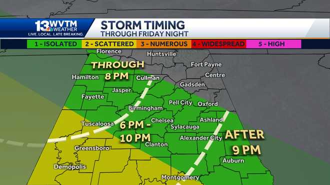 More strong storms likely across Alabama through the weekend