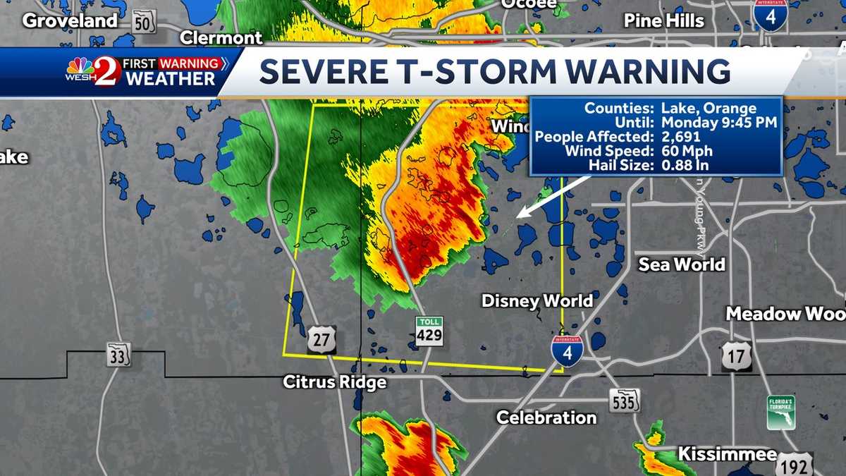 Severe Thunderstorm Warning expires for Orange, Lake counties