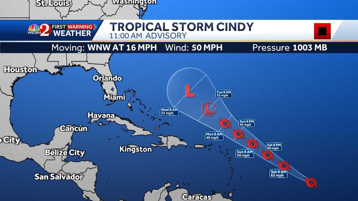 Tropical Storm Cindy forms in Atlantic WESH 2 Orlando Tropical Storm Cindy forms in Atlantic WESH 2 Orlando