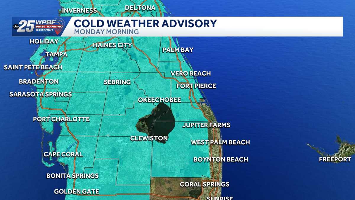Cold and wind advisories issued for South Florida