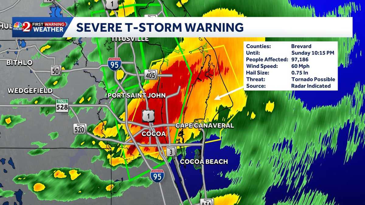 Severe thunderstorm warning issued for Brevard County expires
