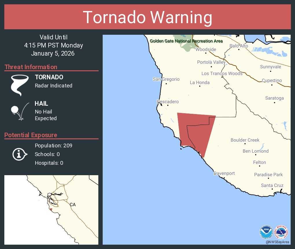 邦楽 TORNADO / TORNADO WARNING Monday tornado warning expired for parts of Santa Cruz County