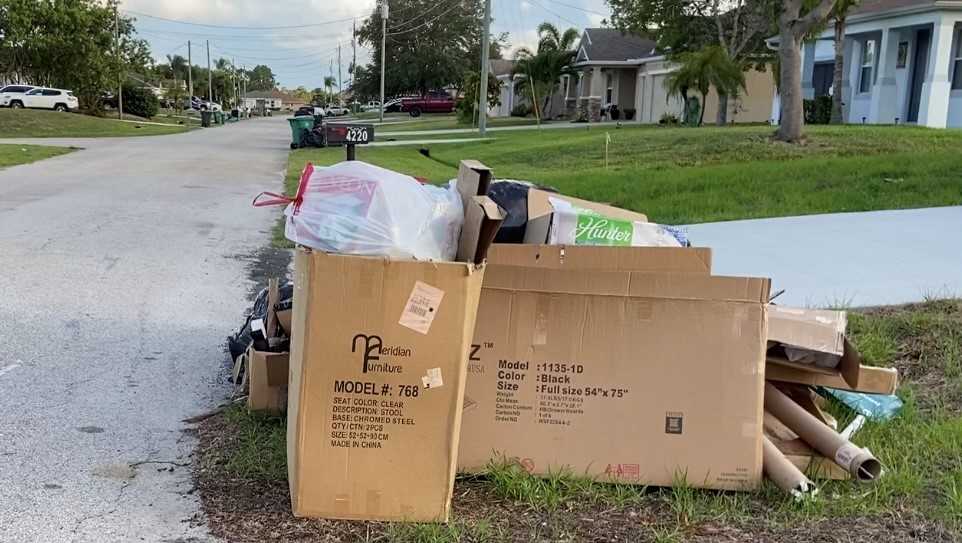 Florida residents wait for garbage removal