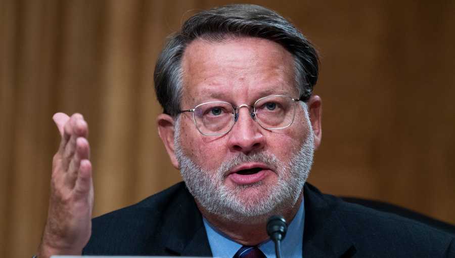 Ranking member Sen. Gary Peters, D-Mich., speaks during the Senate Homeland Security and Governmental Affairs Committee hearing titled Threats to the Homeland, in Dirksen Senate Office Building on Thursday, September 24, 2020.
