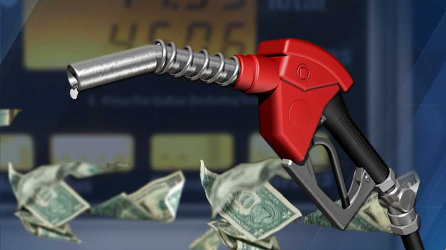 Gasoline pump and dollar bills