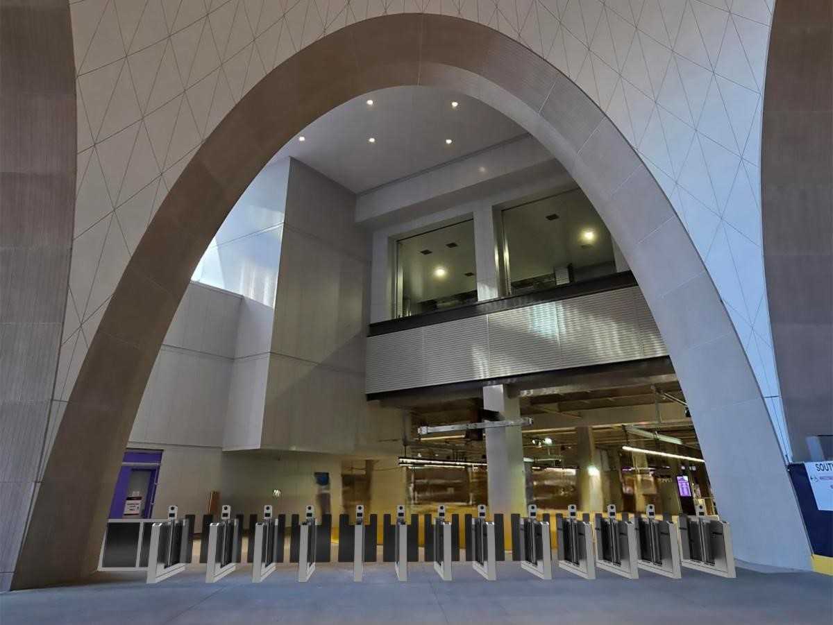 Commuter Rail fare gates being installed at South Station in Boston