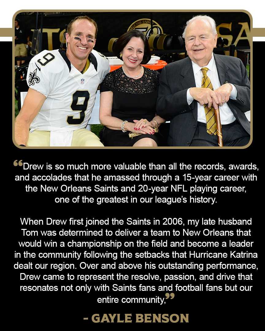 New Orleans Saints Owner Issues Statement On Drew Brees Retirement